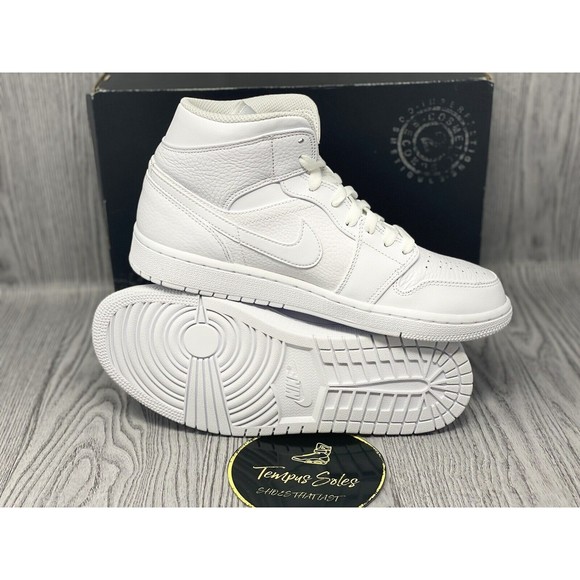 Nike Air Jordan 1 Mid 554724-109 White/Pure Platinum Men\'s B-GRADE Sz 8.5 main image 6